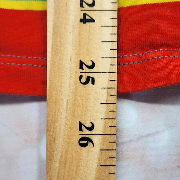 Guess Logo Orange/Green Striped T-Shirt, Men's Medium - Picture 9 of 11